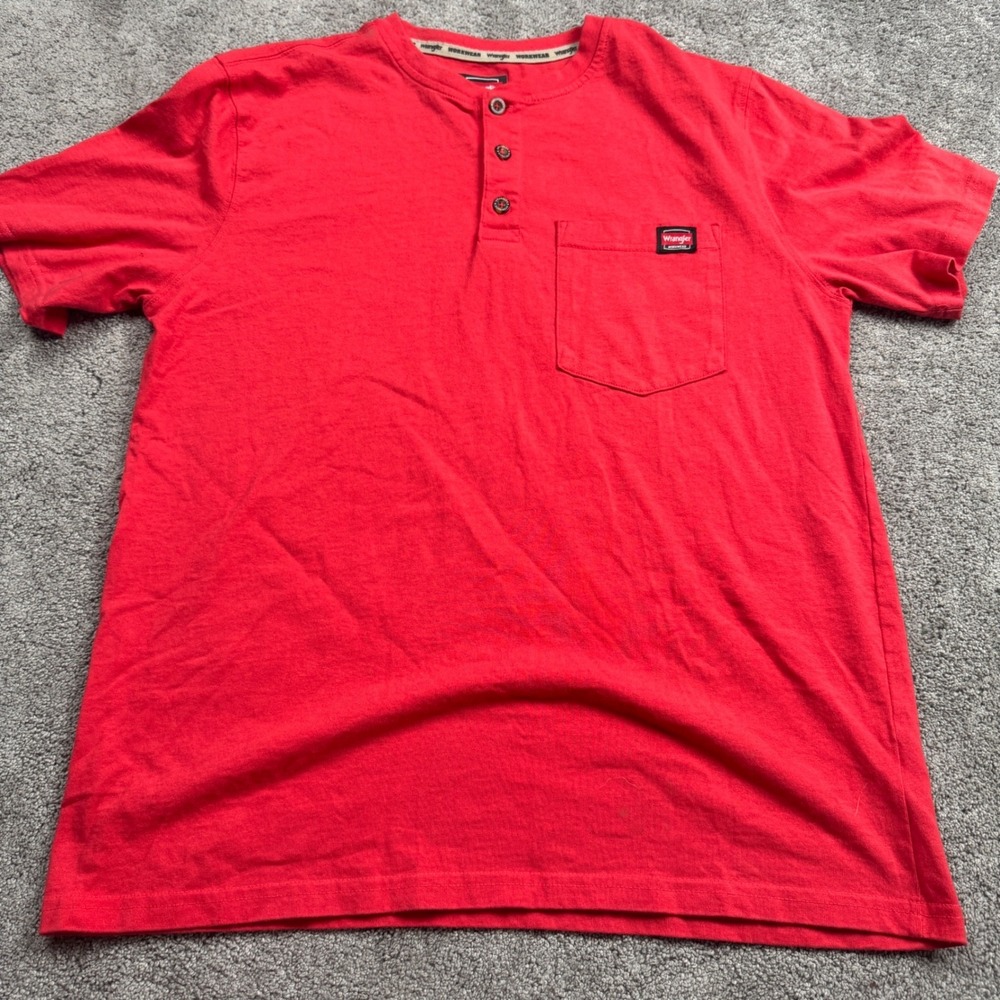 Wrangler Men's Medium Workwear Short Sleeve Red T-shirt Pocket